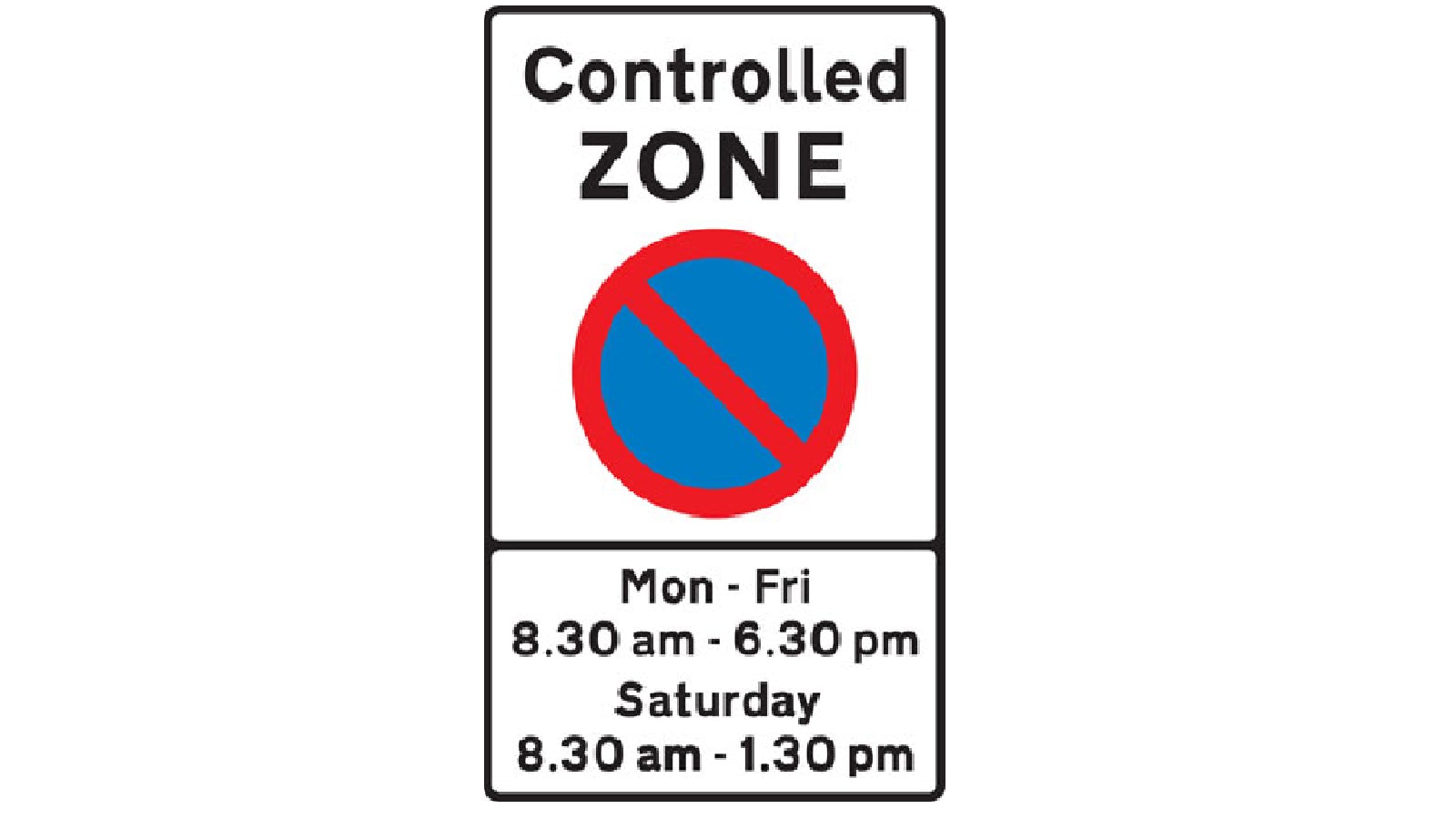 Entrance to controlled parking zone