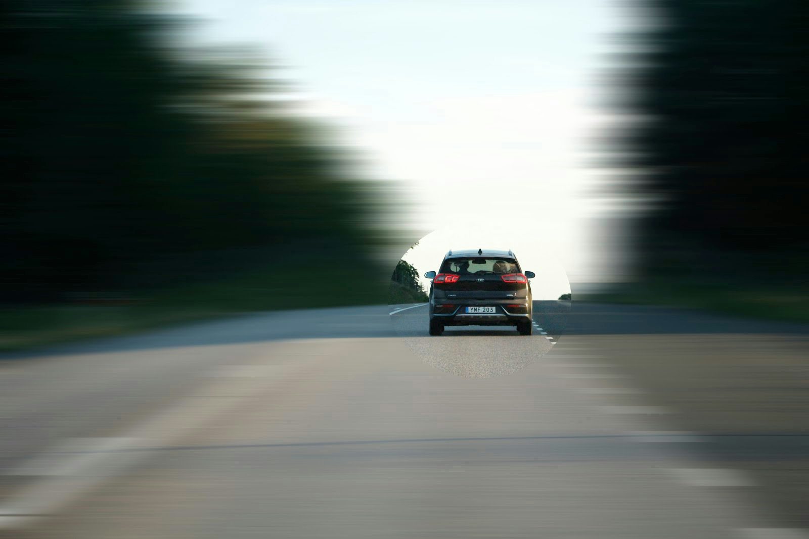 Bilist som har tunnelseende.