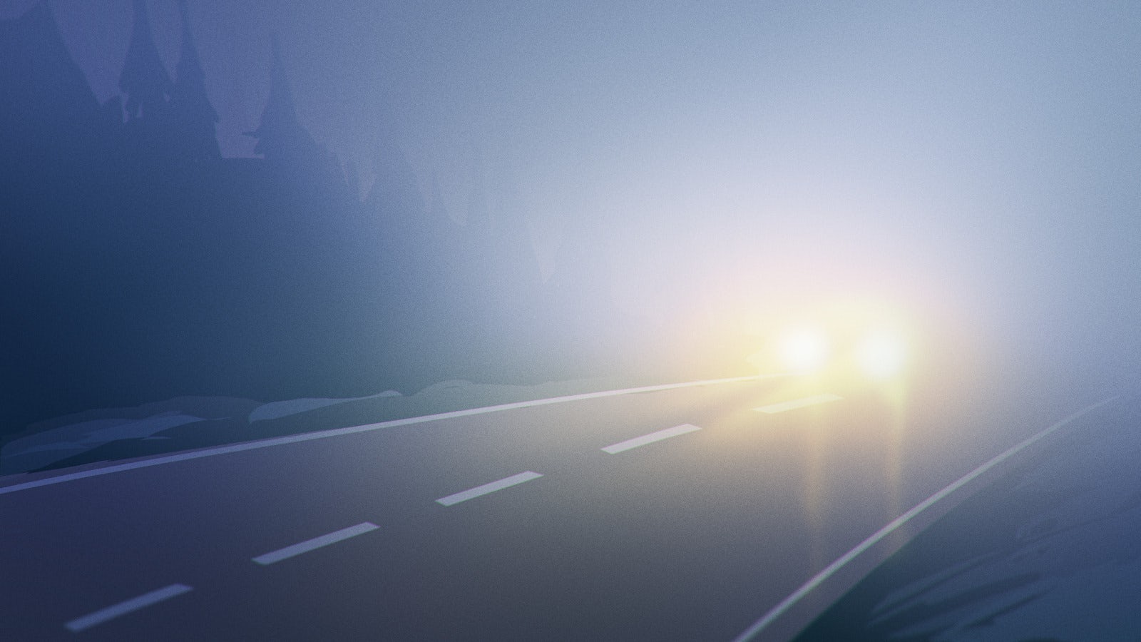 Évitez de conduire avec des feux de route dans le brouillard