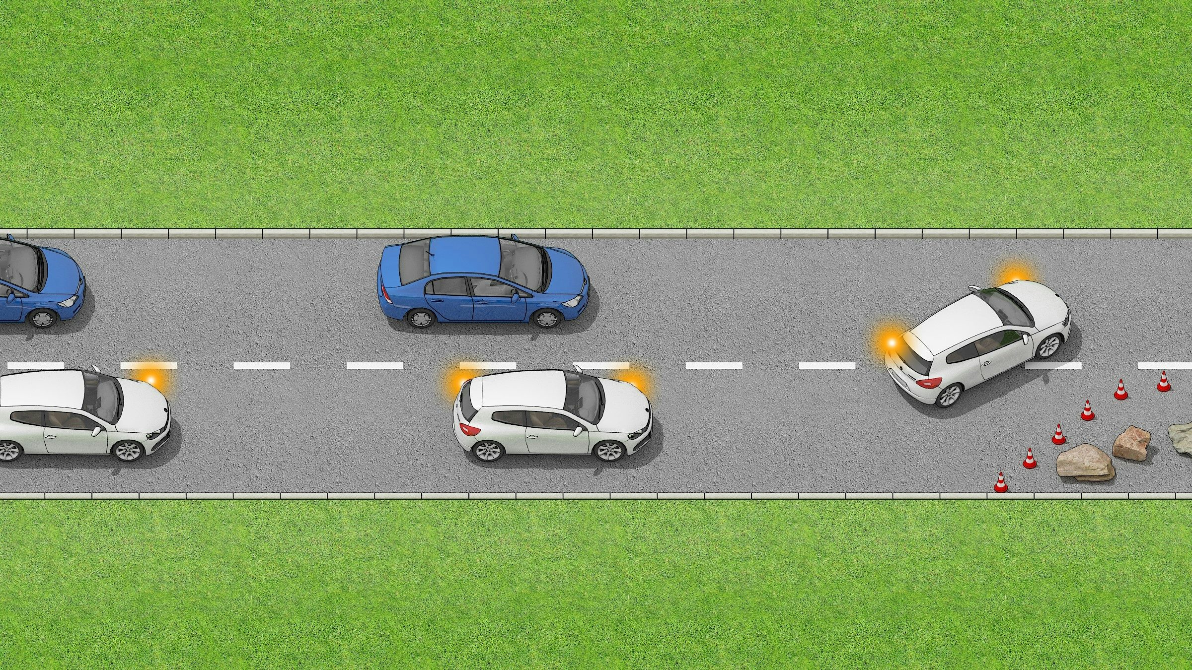 Merging using the 'Zipper Merge' i.e. alternating into the open lane
