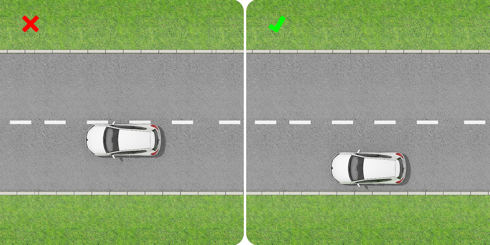 Where there are no marked lanes, you should drive as far left as is practical and safe