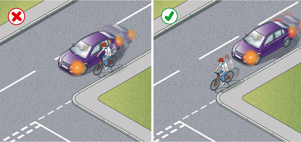 Rule 182: Do not cut in on cyclists