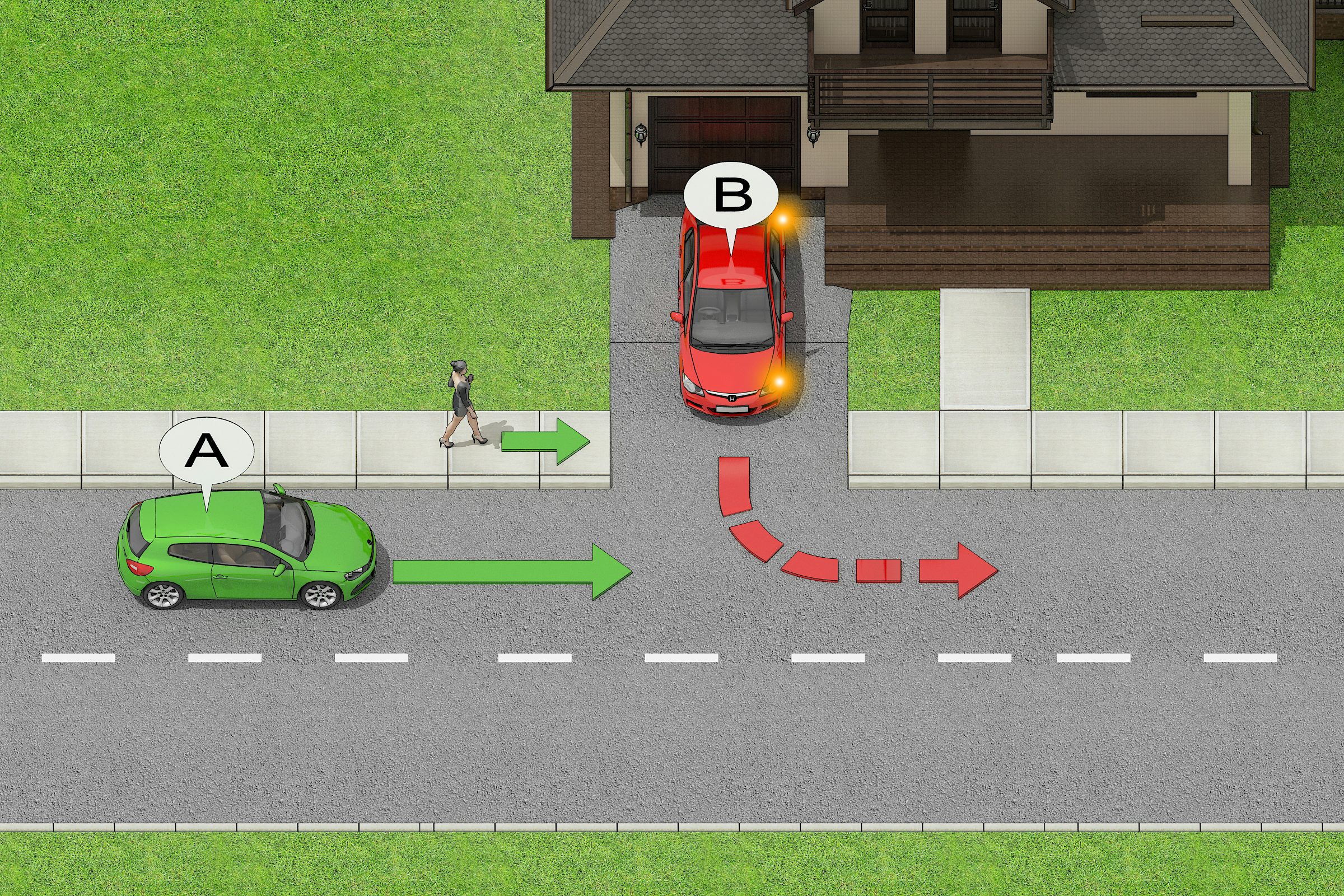 Give way when entering the traffic stream