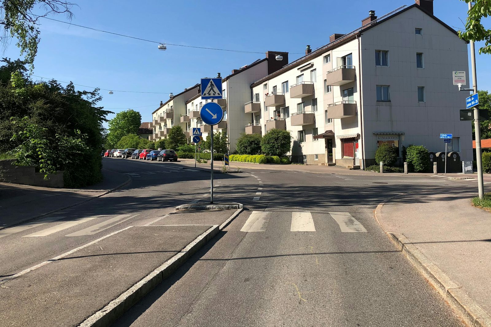 Övergångsställen, cykelbanor och cykelöverfarter